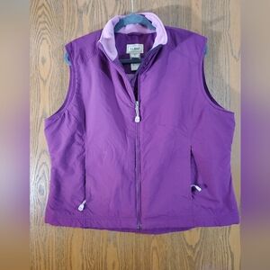 L.L. Bean Women's Purple Fleece Lined Vest